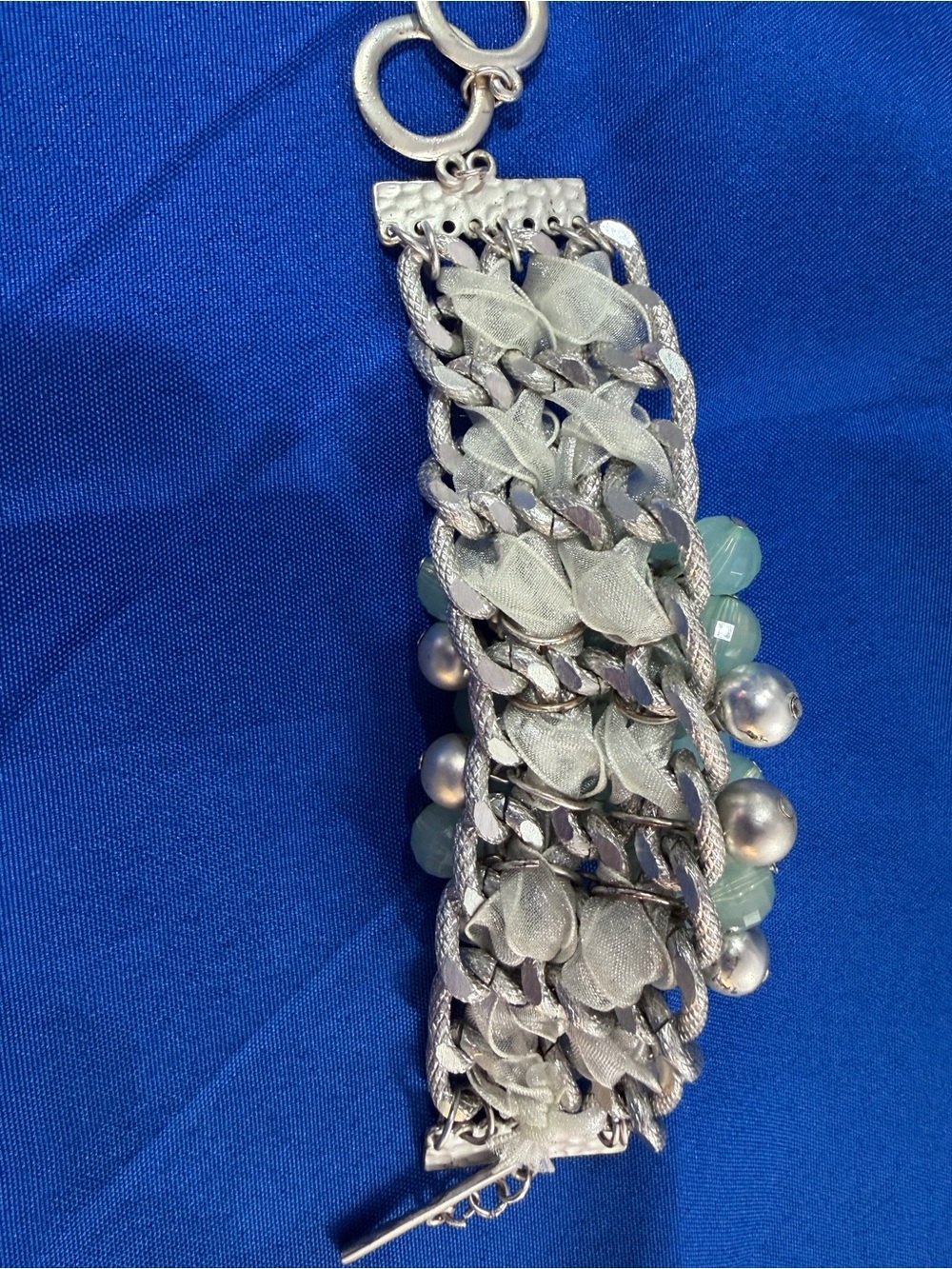 Park Lane Mint Green & Silver Statement Bracelet - Picture 5 of 6